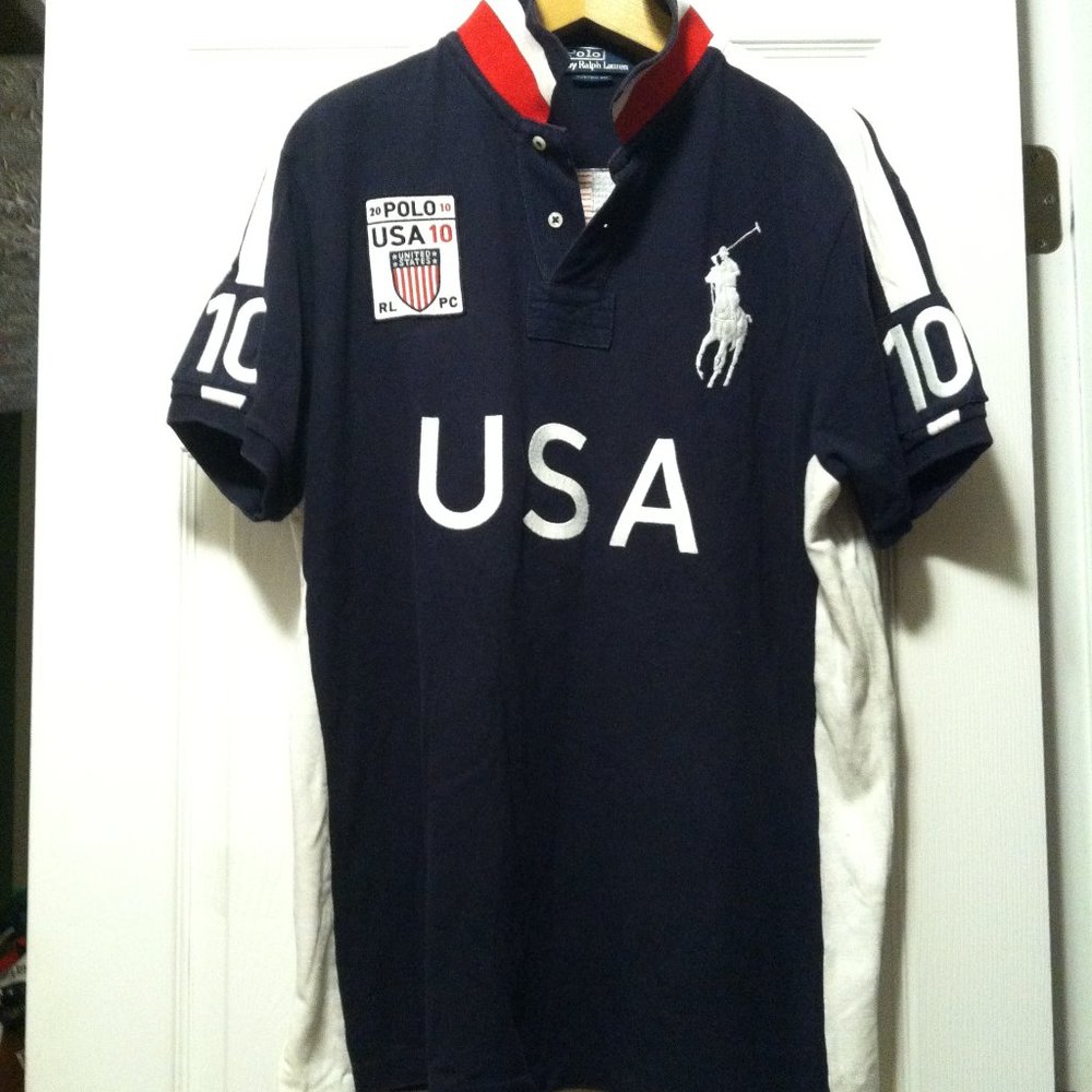 POLO RALPH LAUREN MENS BLUE 100%COTTON POLO SHIRT SIZE: XL
